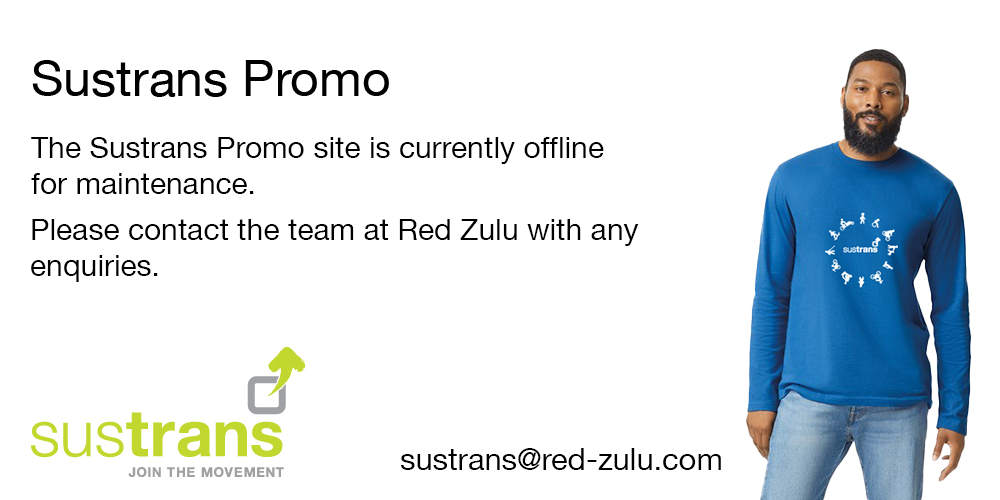 The Sustrans Promo site is currently offline for maintenence. Please contact Red Zulu with any enquiries